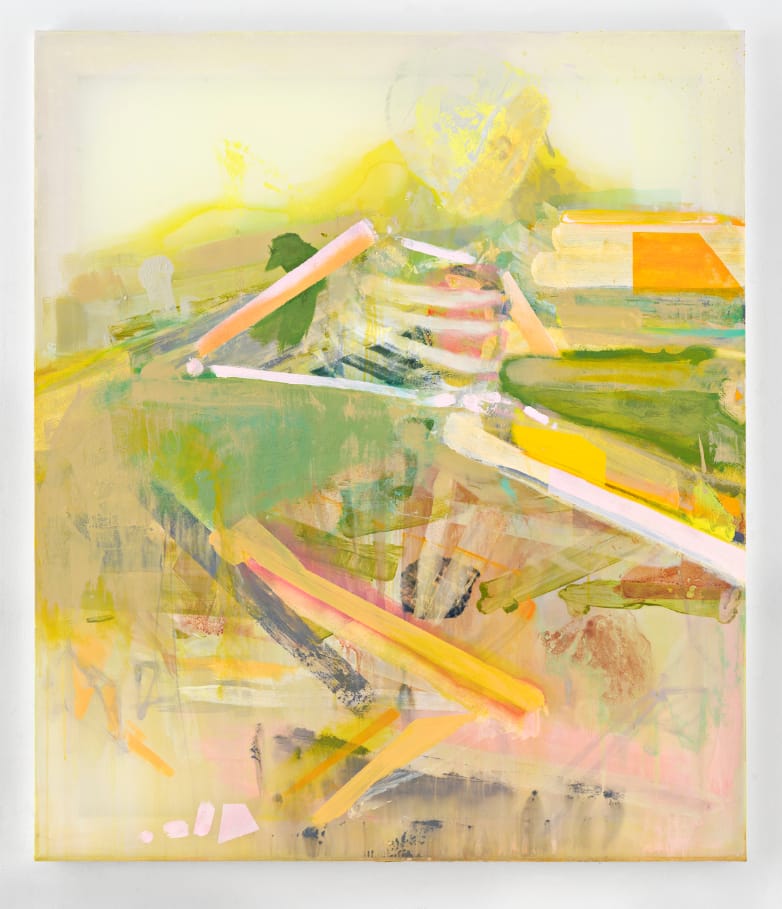 Painting by Michael Markwick, Sleeper Rising (2020) 140 x 120 cm (55 1/8 x 47 1/4 in.) Acrylic on silk