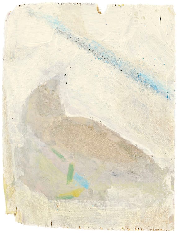 Painting by Michael Markwick -Sparrow, 2021, Acrylic, pigment, and sand on wood,16 x 20 cm